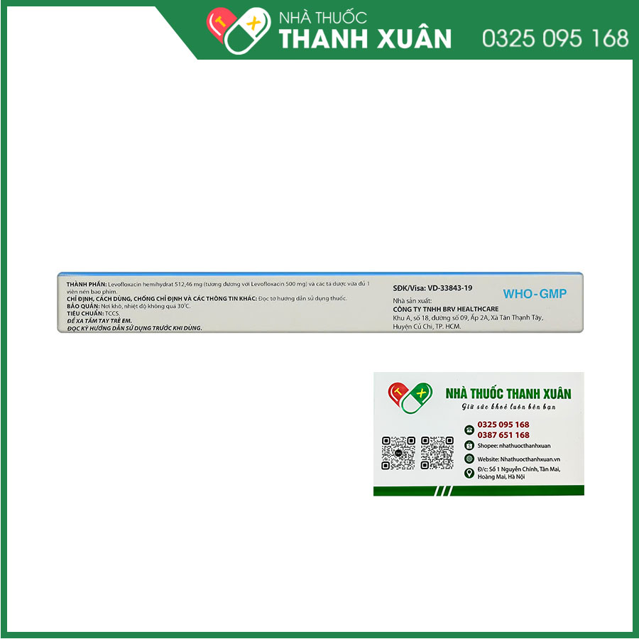 Levoleo 500 điều trị nhiễm khuẩn hô hấp, nhiễm khuẩn tiết niệu, nhiễm khuẩn da và mô